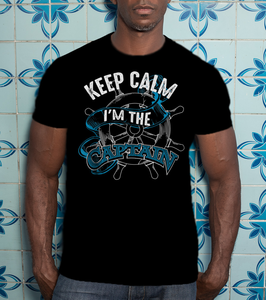 Keep Calm I'm The Captain Nautical Steering Wheel T-Shirt