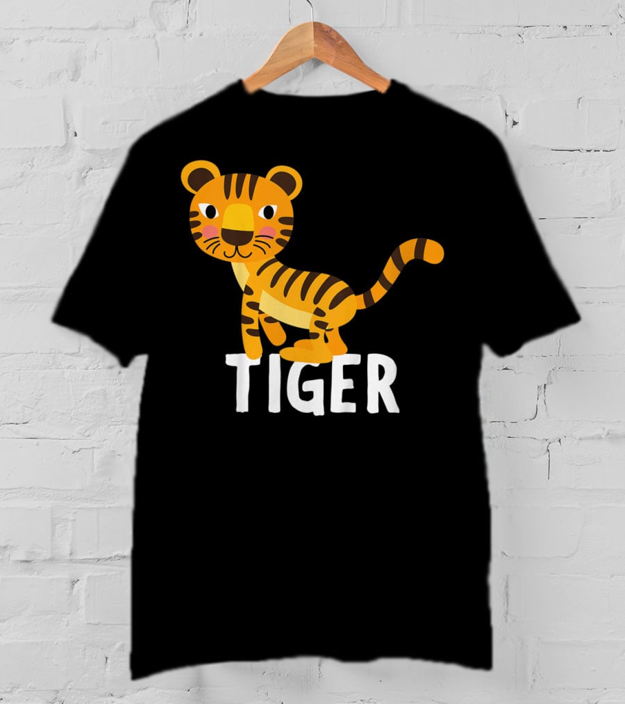 Tiger Cartoon Illustration For Kids And Girls T-Shirt