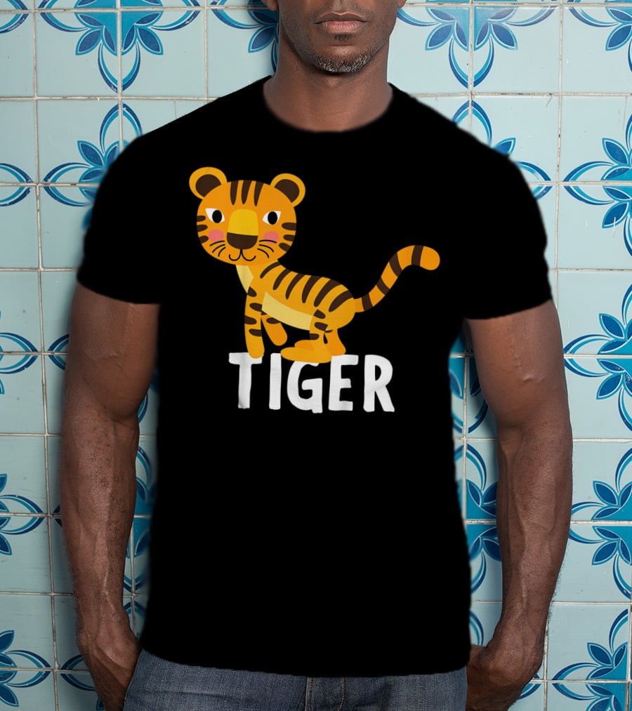 Tiger Cartoon Illustration For Kids And Girls T-Shirt