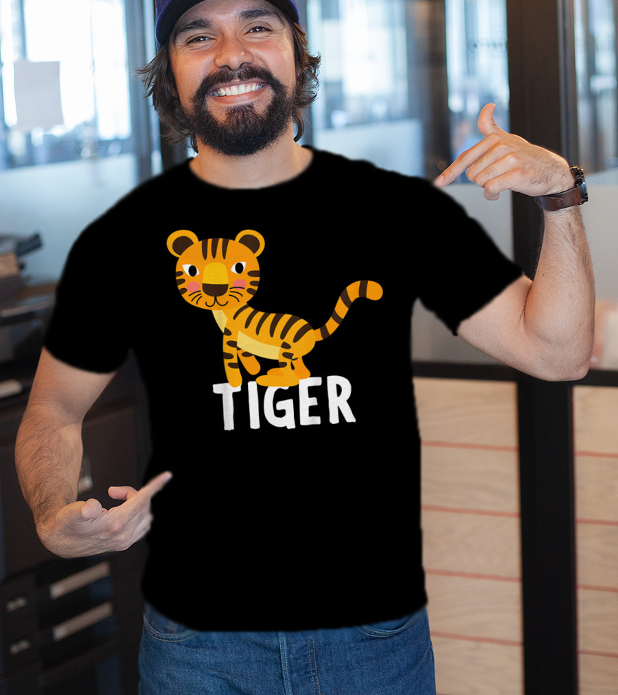 Tiger Cartoon Illustration For Kids And Girls T-Shirt