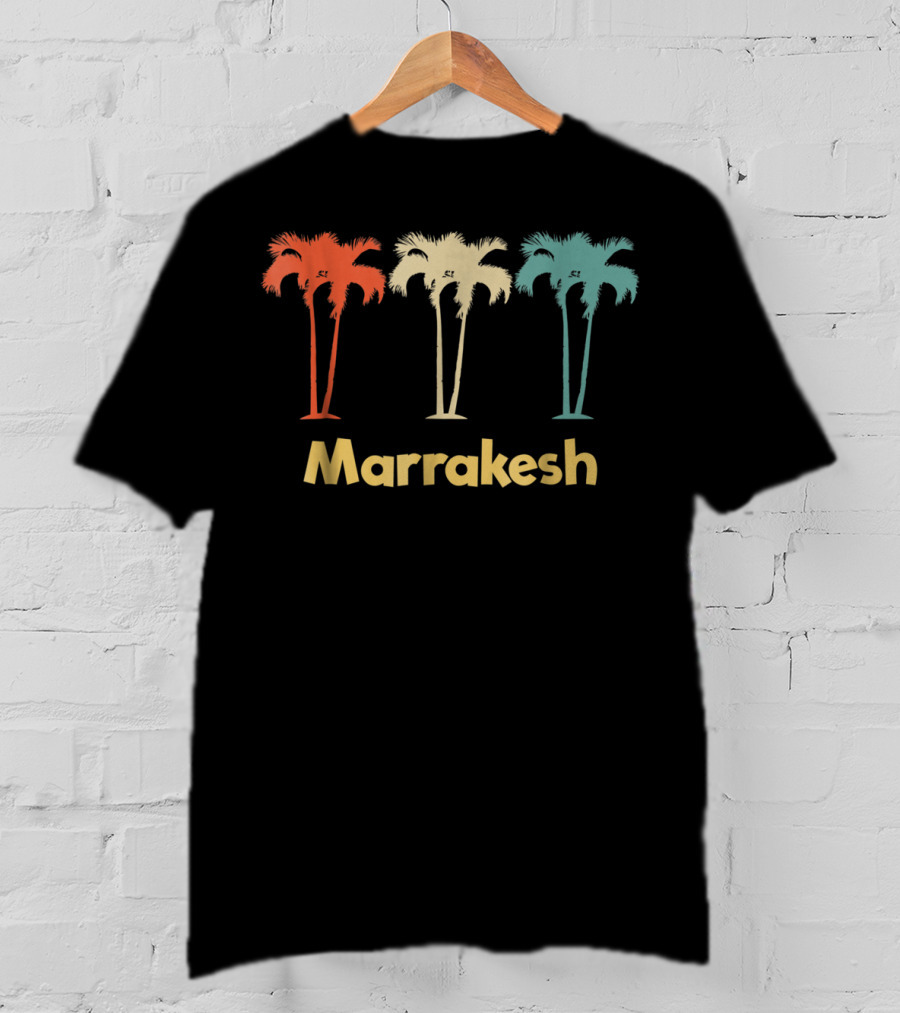 Marrakesh Morocco Vintage Vacation Palm Trees T-Shirt