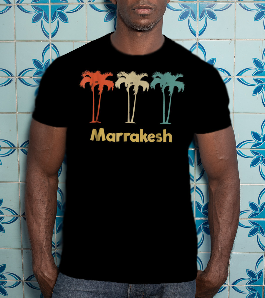 Marrakesh Morocco Vintage Vacation Palm Trees T-Shirt