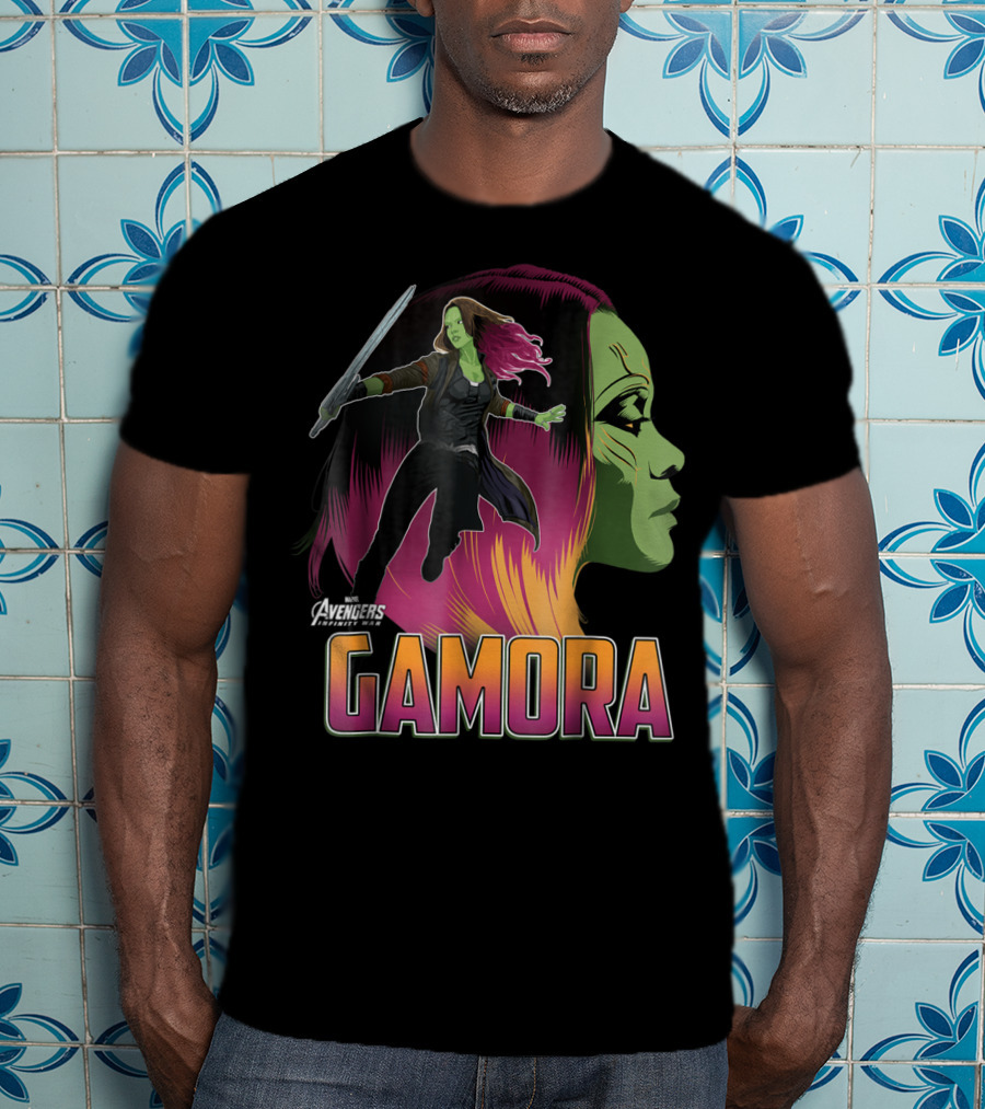 Avengers Infinity War Gamora Profile And Action Pose T-Shirt