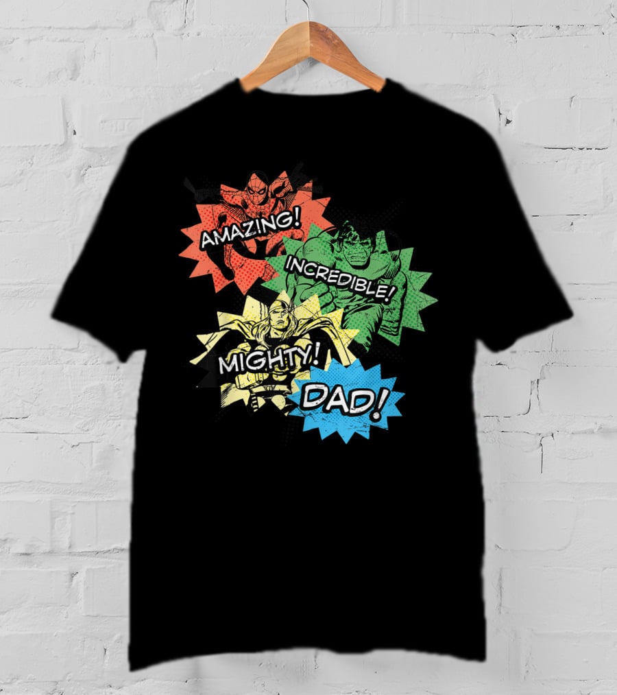 Amazing Incredible Mighty Dad Marvel Super Hero T-Shirt