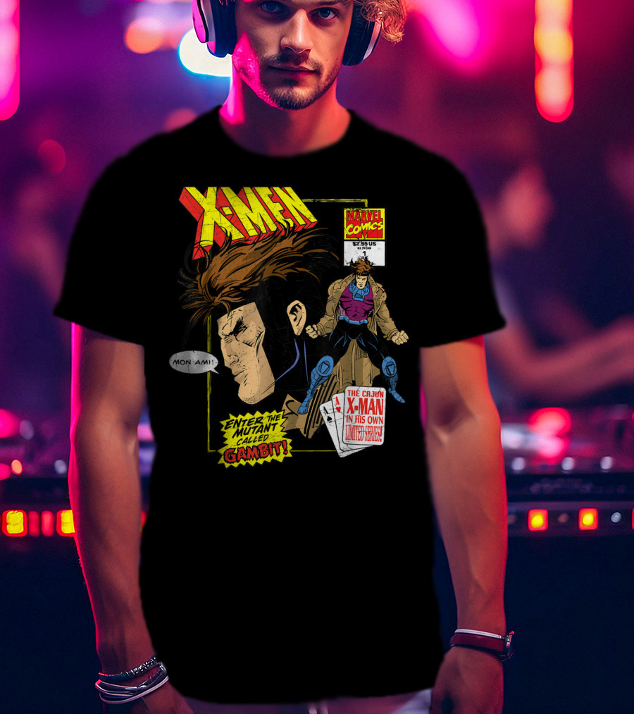 Marvel X-Men Comics Enter The Mutant Gambit Cajun Remy LeBeau Mon Ami T-Shirt