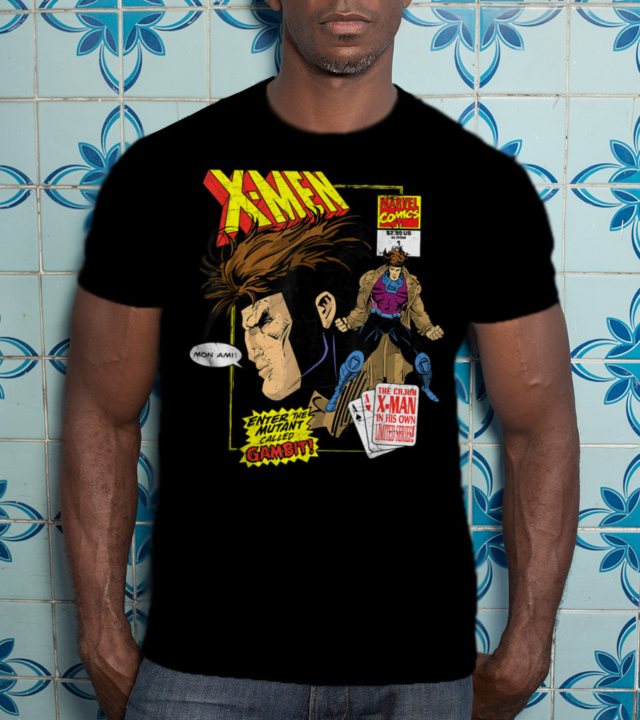 Marvel X-Men Comics Enter The Mutant Gambit Cajun Remy LeBeau Mon Ami T-Shirt