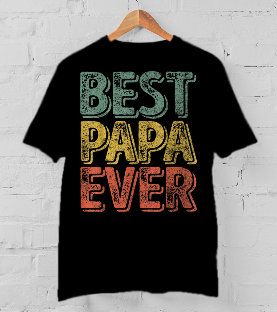 Best Papa Ever Bold Retro Style Father's Day T-Shirt