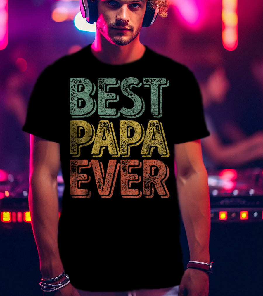 Best Papa Ever Bold Retro Style Father's Day T-Shirt
