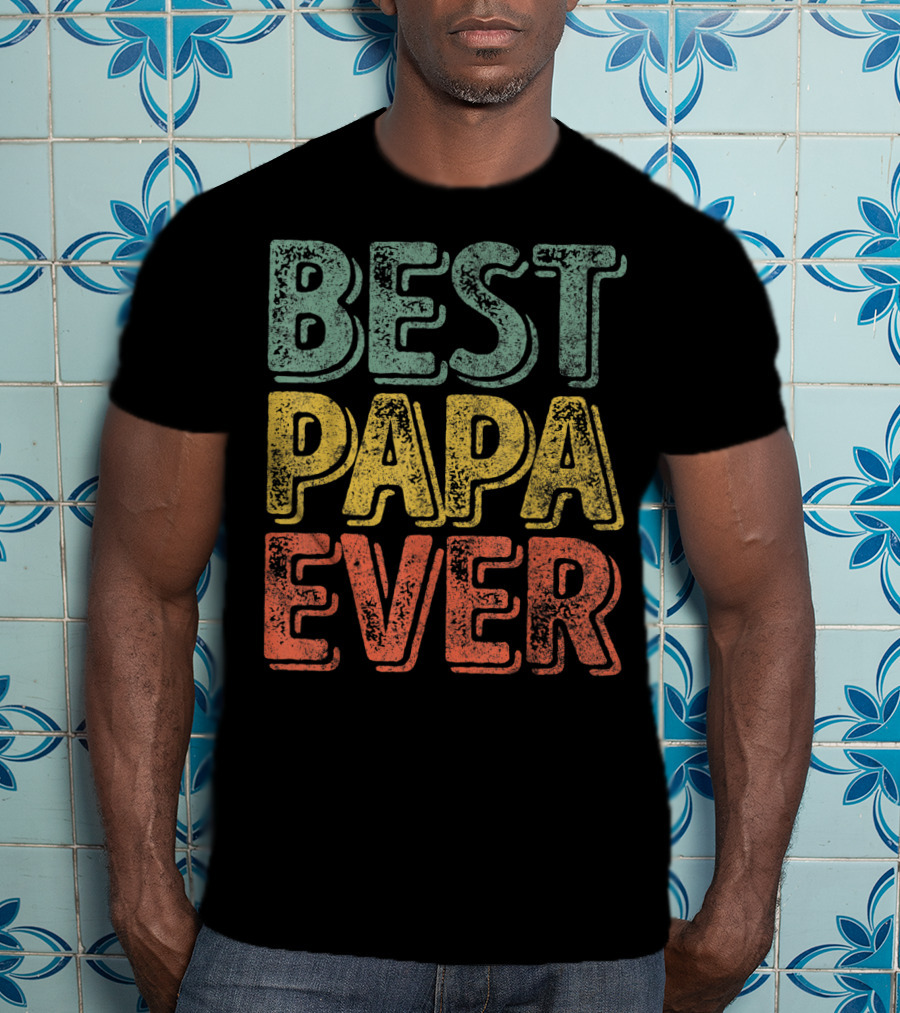 Best Papa Ever Bold Retro Style Father's Day T-Shirt