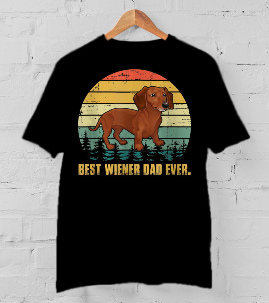 Best Wiener Dad Ever Mens Vintage Dachshund T-Shirt