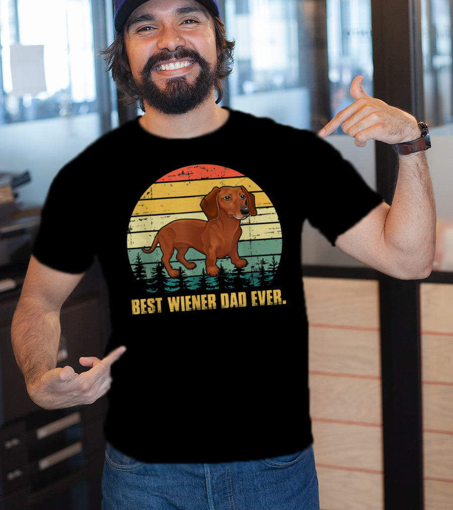Best Wiener Dad Ever Mens Vintage Dachshund T-Shirt