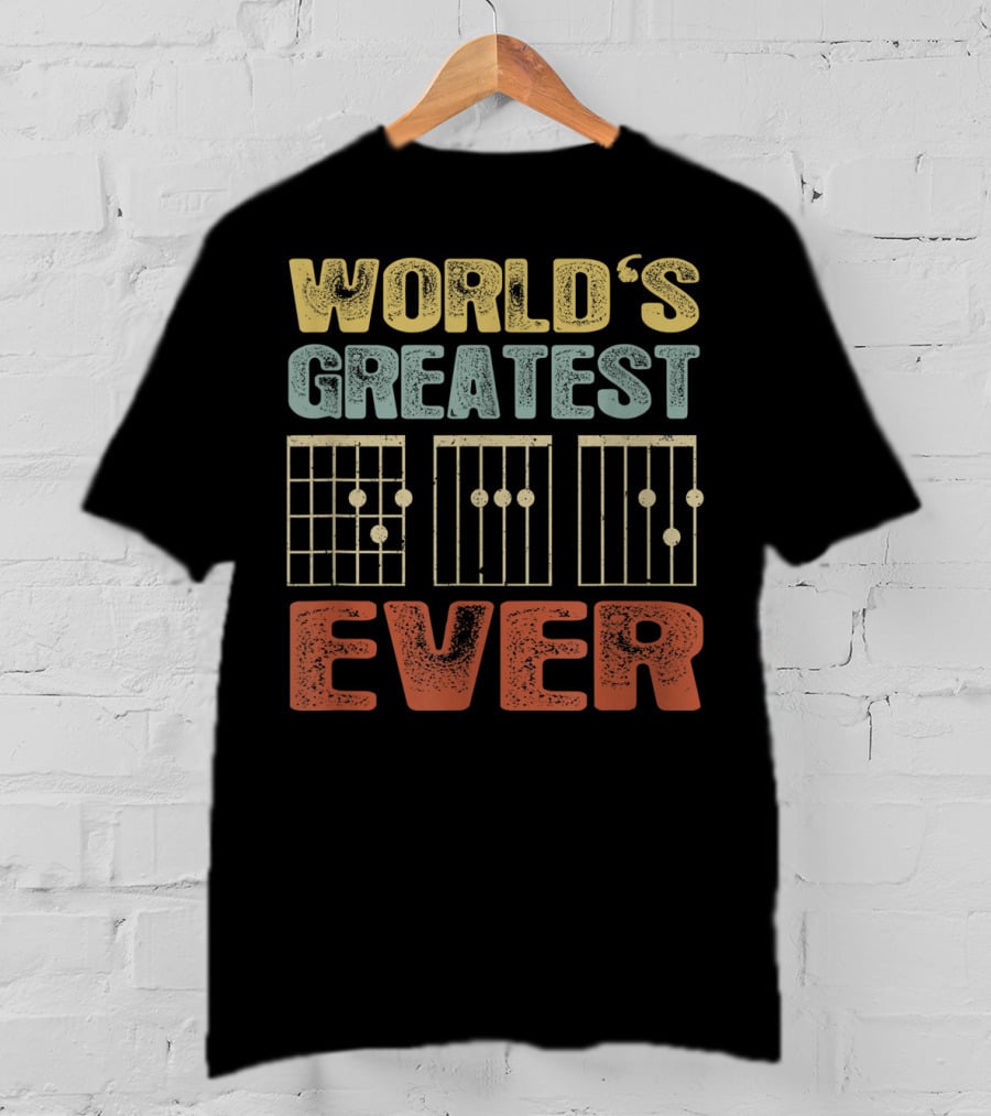 World's Greatest Dad Vintage Guitar Chord Ever T-Shirt