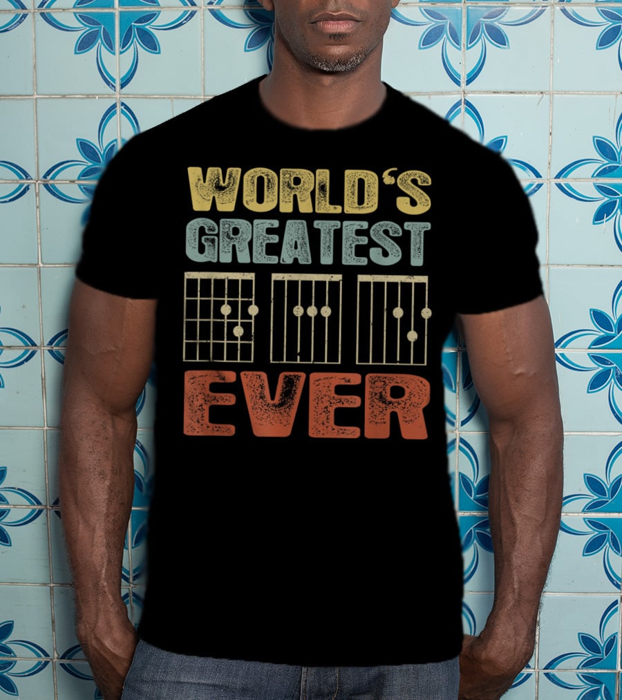World's Greatest Dad Vintage Guitar Chord Ever T-Shirt