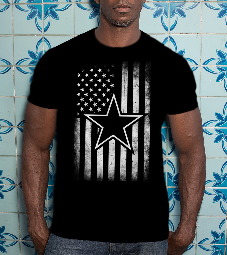 Mens Womens Cowboy Flag Football Dallas Fans American Star T-Shirt