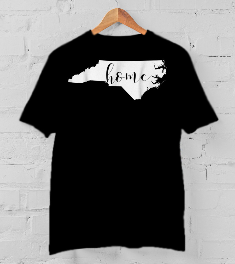 NC HOME North Carolina State Silhouette Home Script Womens Blouse Souther T-Shirt