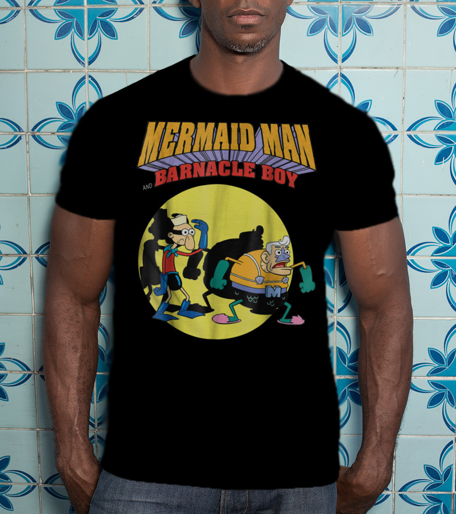 Mermaid Man And Barnacle Boy Nickelodeon Spongebob SquarePants Vintage Comic T-Shirt