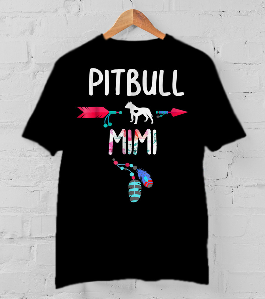 Pitbull Mimi Feathers Arrows T-Shirt