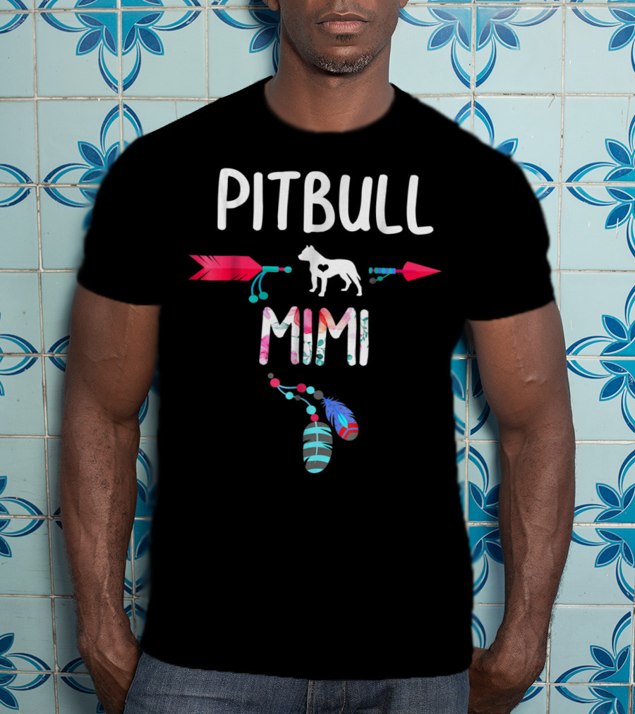 Pitbull Mimi Feathers Arrows T-Shirt