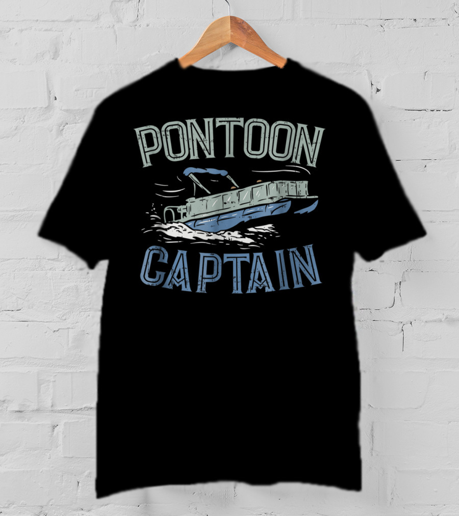 Pontoon Boat Captain Vintage Nautical Adventure T-Shirt