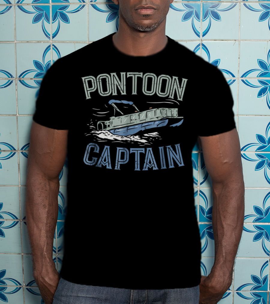 Pontoon Boat Captain Vintage Nautical Adventure T-Shirt