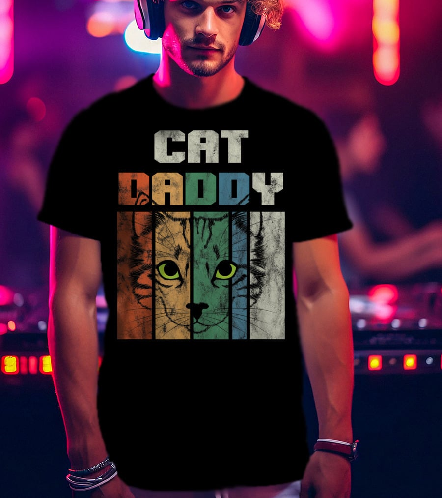 Retro Cat Daddy Cool Kitten Lover T-Shirt