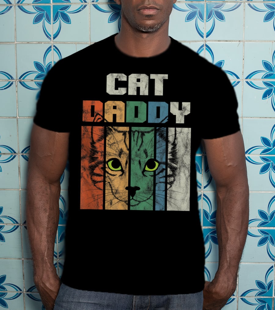 Retro Cat Daddy Cool Kitten Lover T-Shirt