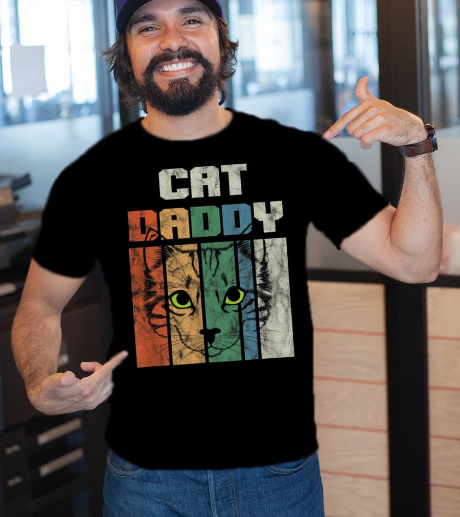 Retro Cat Daddy Cool Kitten Lover T-Shirt