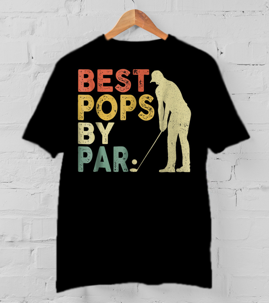 Best Pops By Par Golf Retro Vintage Golfer T-Shirt