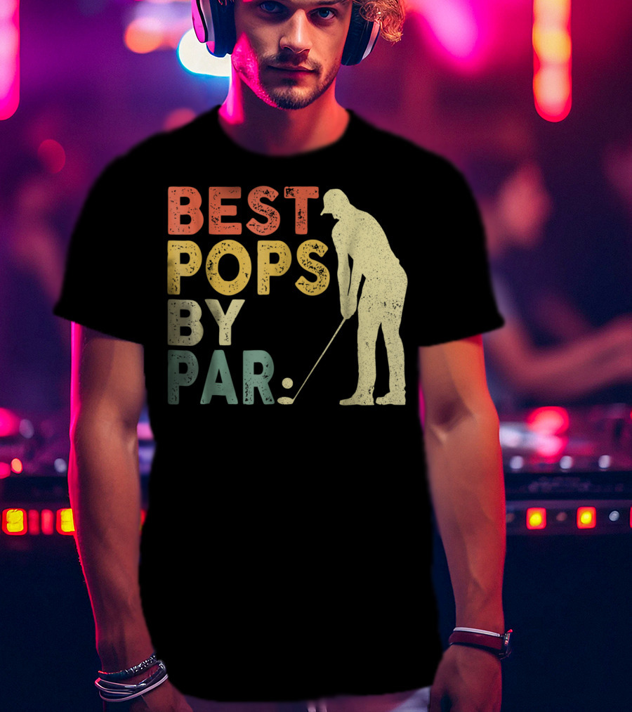 Best Pops By Par Golf Retro Vintage Golfer T-Shirt