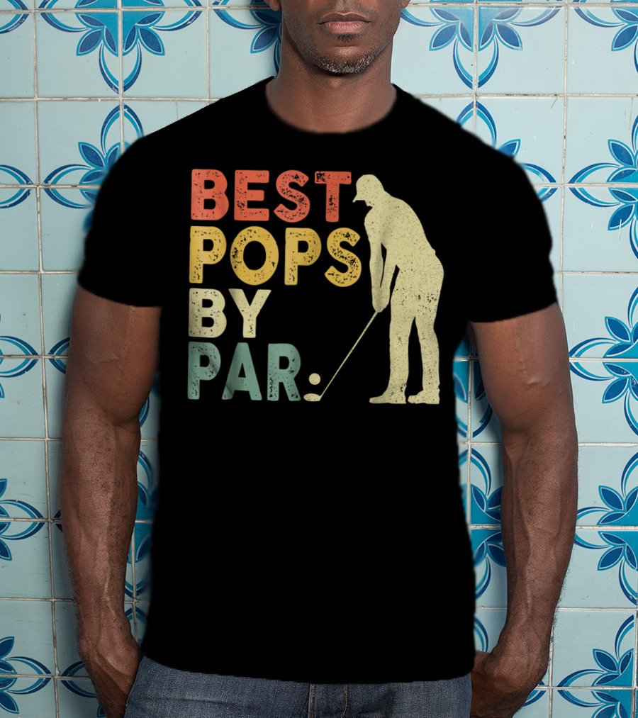 Best Pops By Par Golf Retro Vintage Golfer T-Shirt