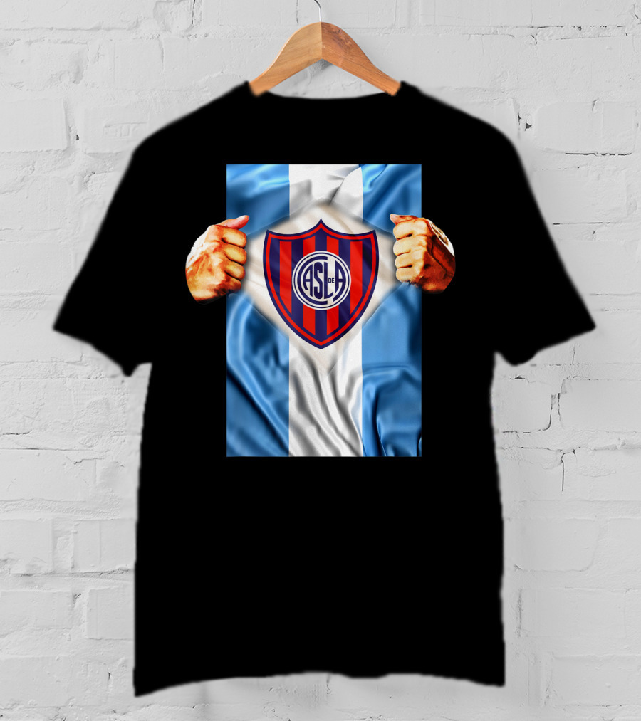San Lorenzo Heartbeat ASL De Football Soccer Fans Logo Emblem T-Shirt