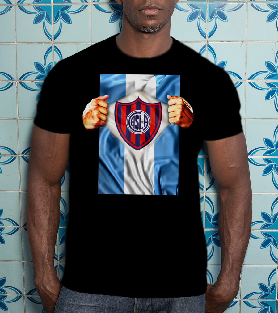 San Lorenzo Heartbeat ASL De Football Soccer Fans Logo Emblem T-Shirt