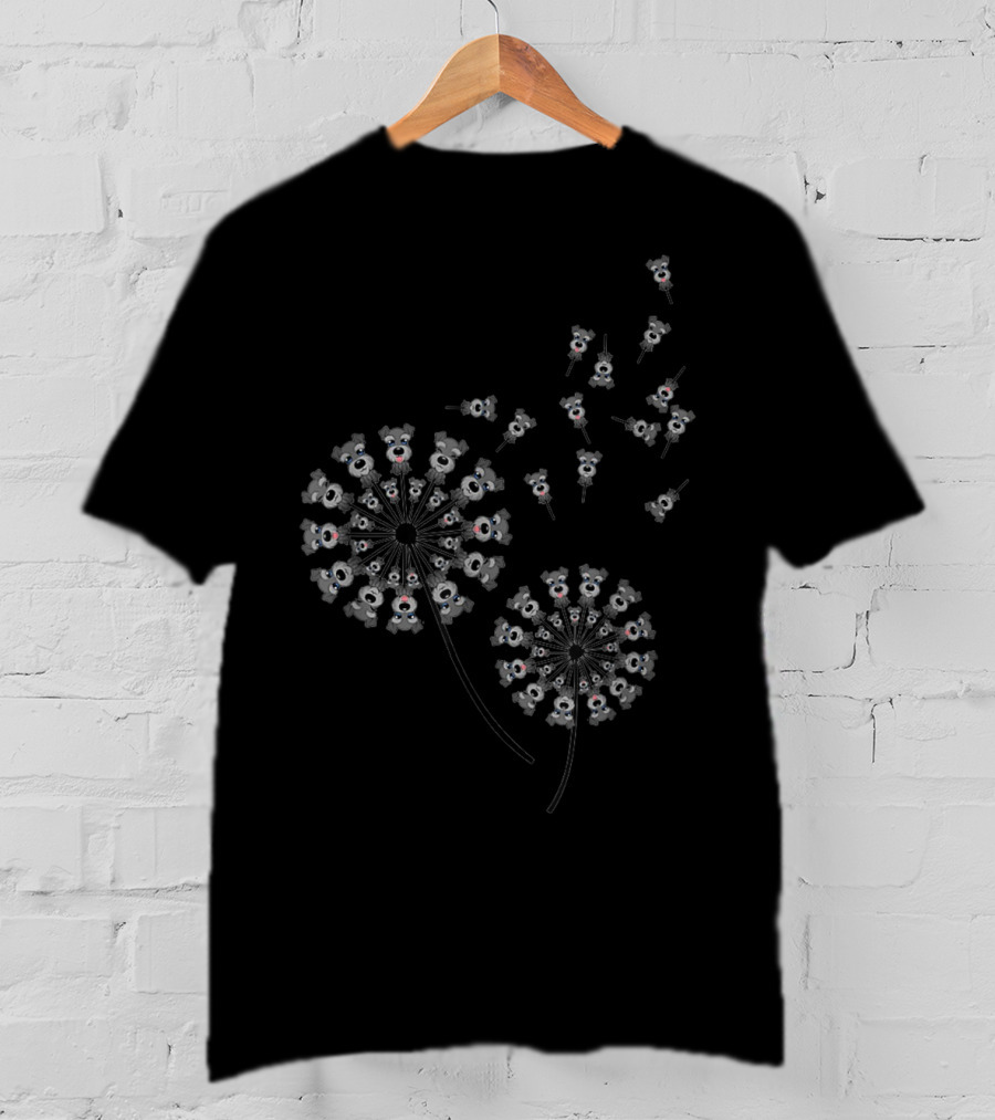 Schnauzer Dandelion Blossom Schnauzer Dog T-Shirt