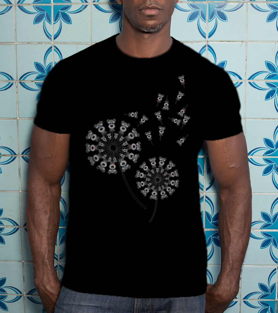 Schnauzer Dandelion Blossom Schnauzer Dog T-Shirt