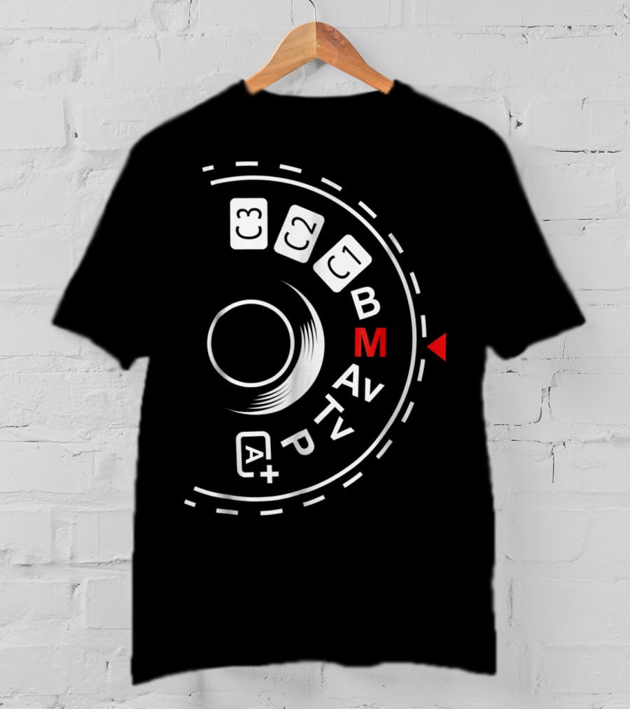 Photography Mode Dial B A M Av Tv P Iconography For Manual Shoot Enthusiasts T-Shirt