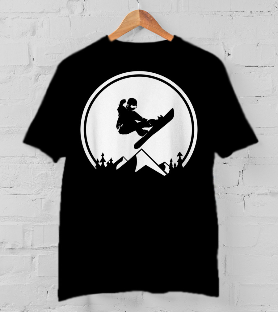 Snowboard Snowboarding Big Air Silhouette Mountain Jump T-Shirt