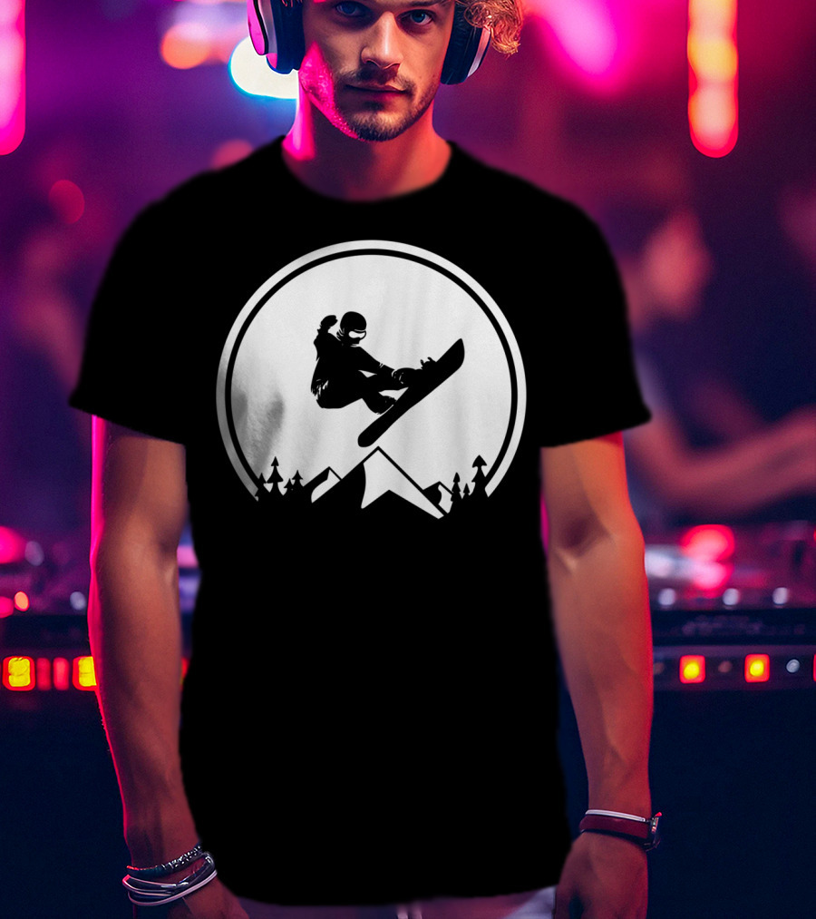 Snowboard Snowboarding Big Air Silhouette Mountain Jump T-Shirt
