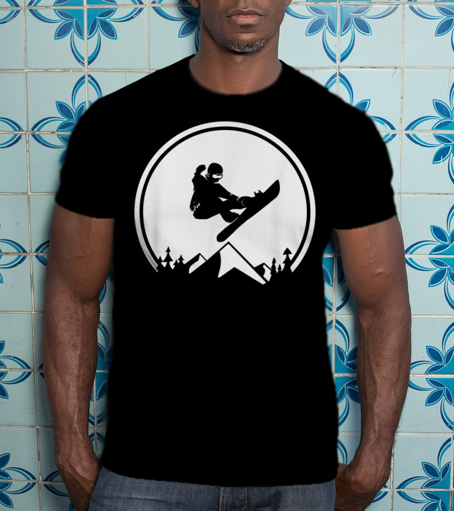 Snowboard Snowboarding Big Air Silhouette Mountain Jump T-Shirt