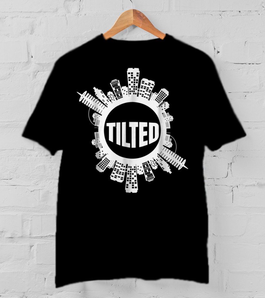 Tilted For Gamers And Gamer Girls City Skyline T-Shirt
