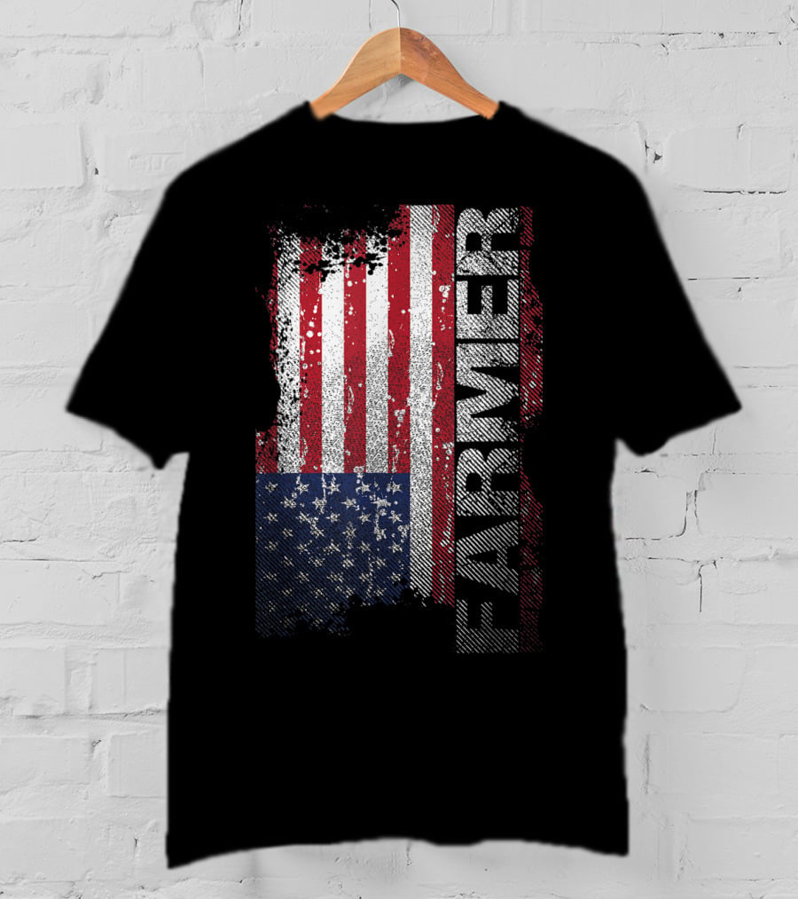 USA Flag Farmer American Farmers T-Shirt
