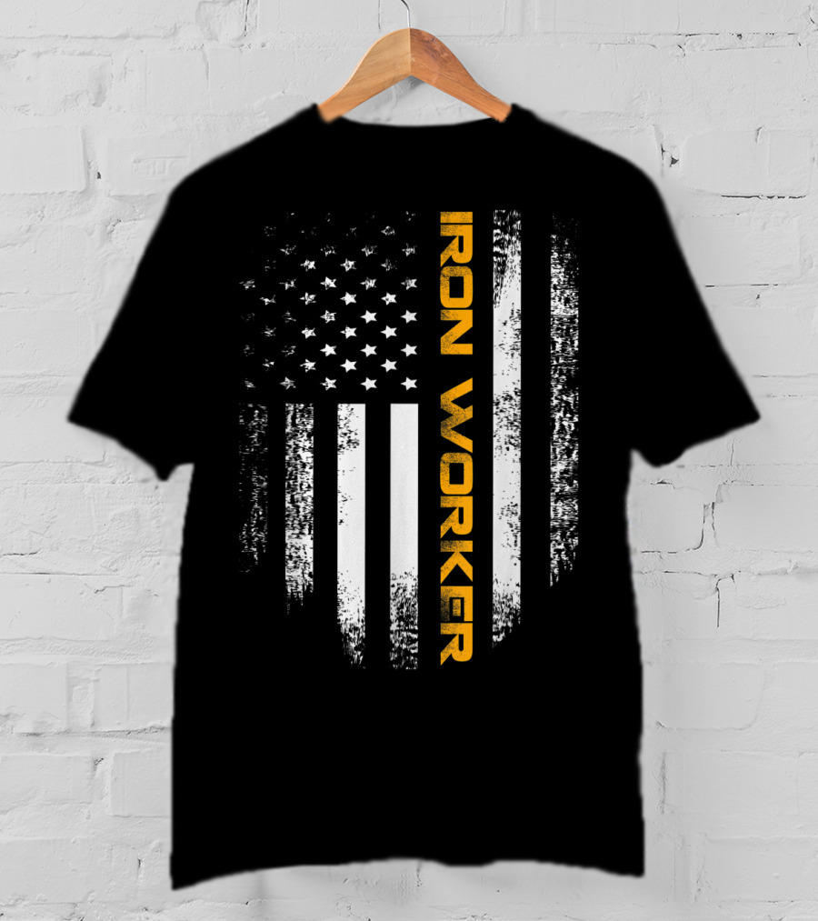 Vintage American USA Flag Iron Worker T-Shirt