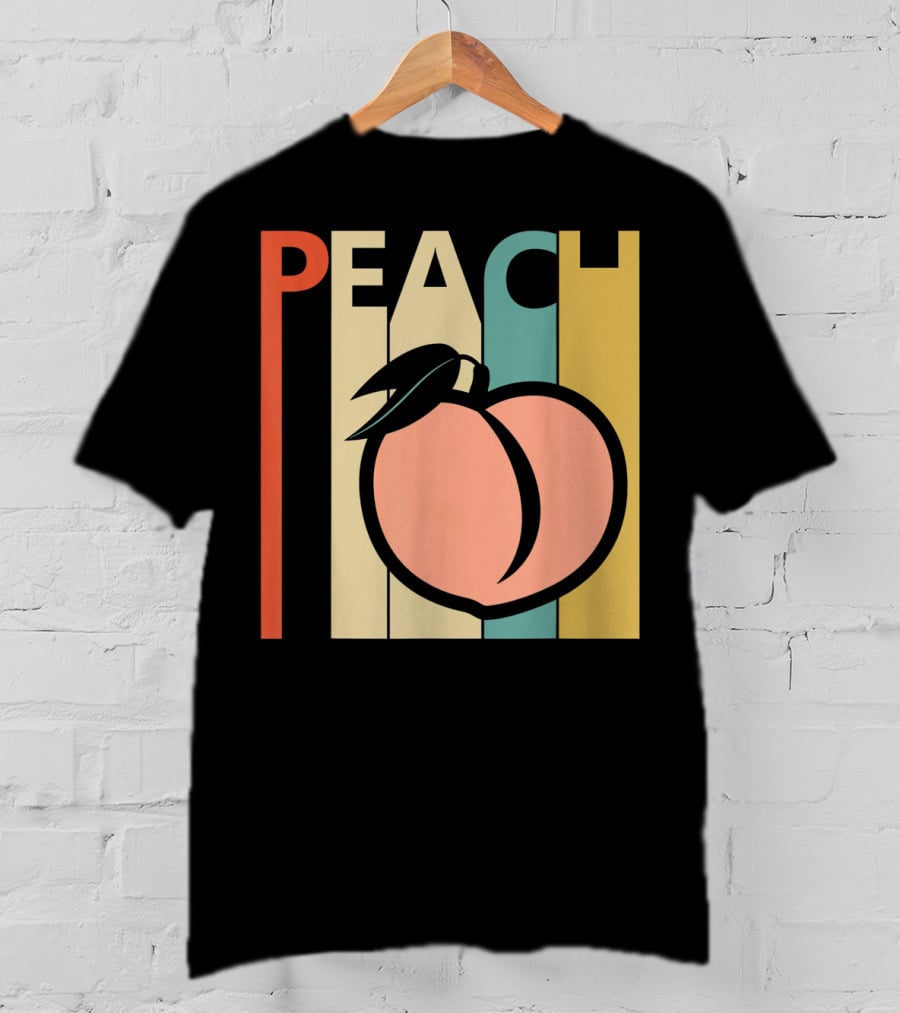 Vintage Peach Retro Fruit Emoji Peach T-Shirt