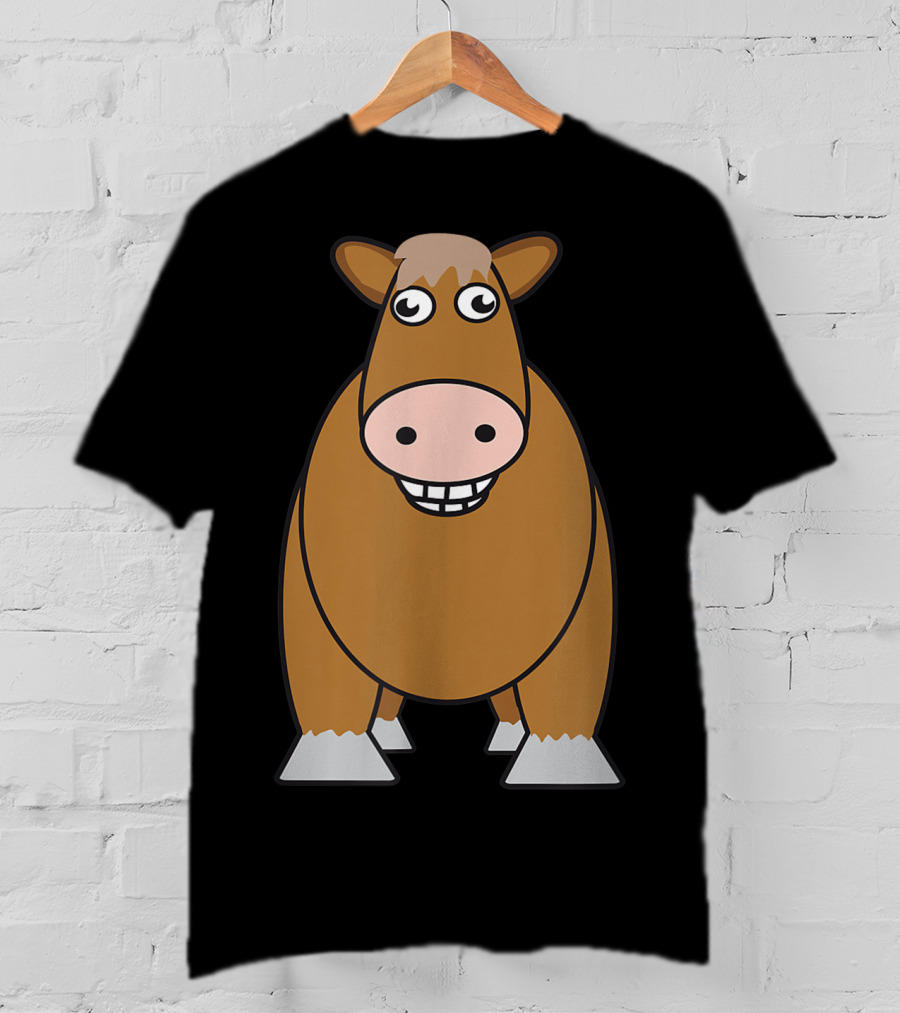Goofy Cartoon Horse With Big Eyes And Smile T-Shirt