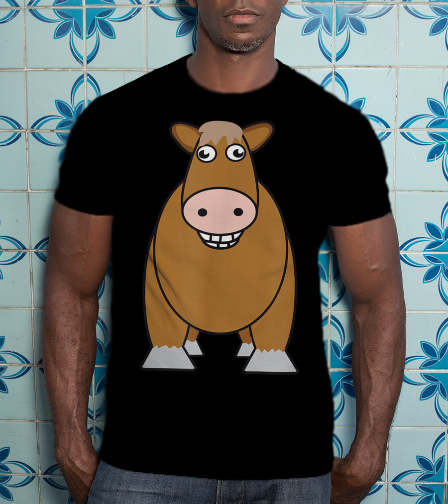 Goofy Cartoon Horse With Big Eyes And Smile T-Shirt