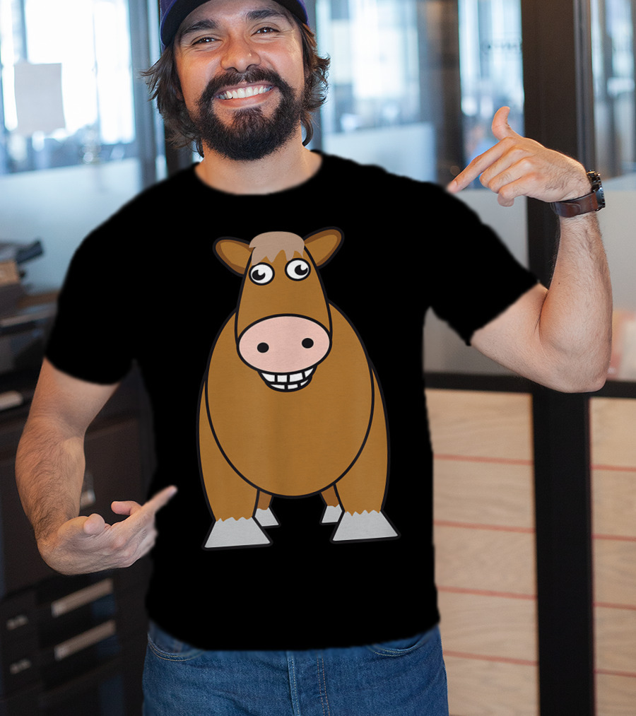 Goofy Cartoon Horse With Big Eyes And Smile T-Shirt