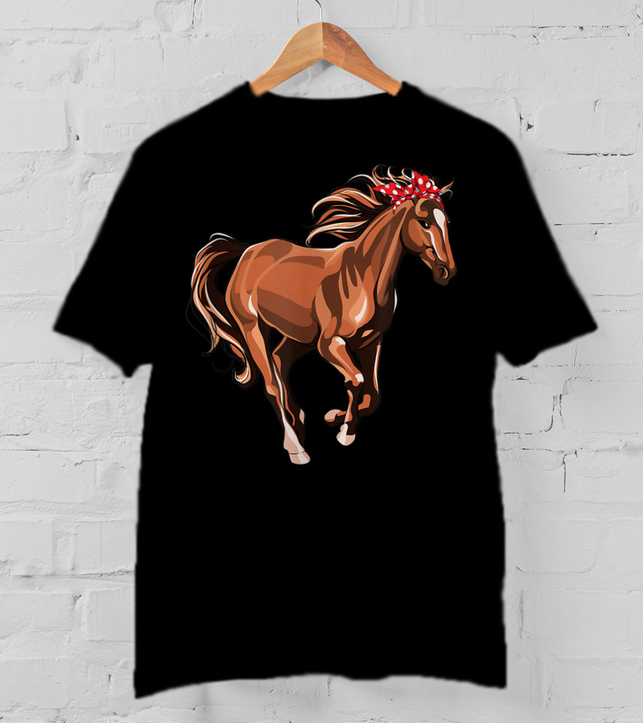 Funny Horse Mom Red Bandana T-Shirt