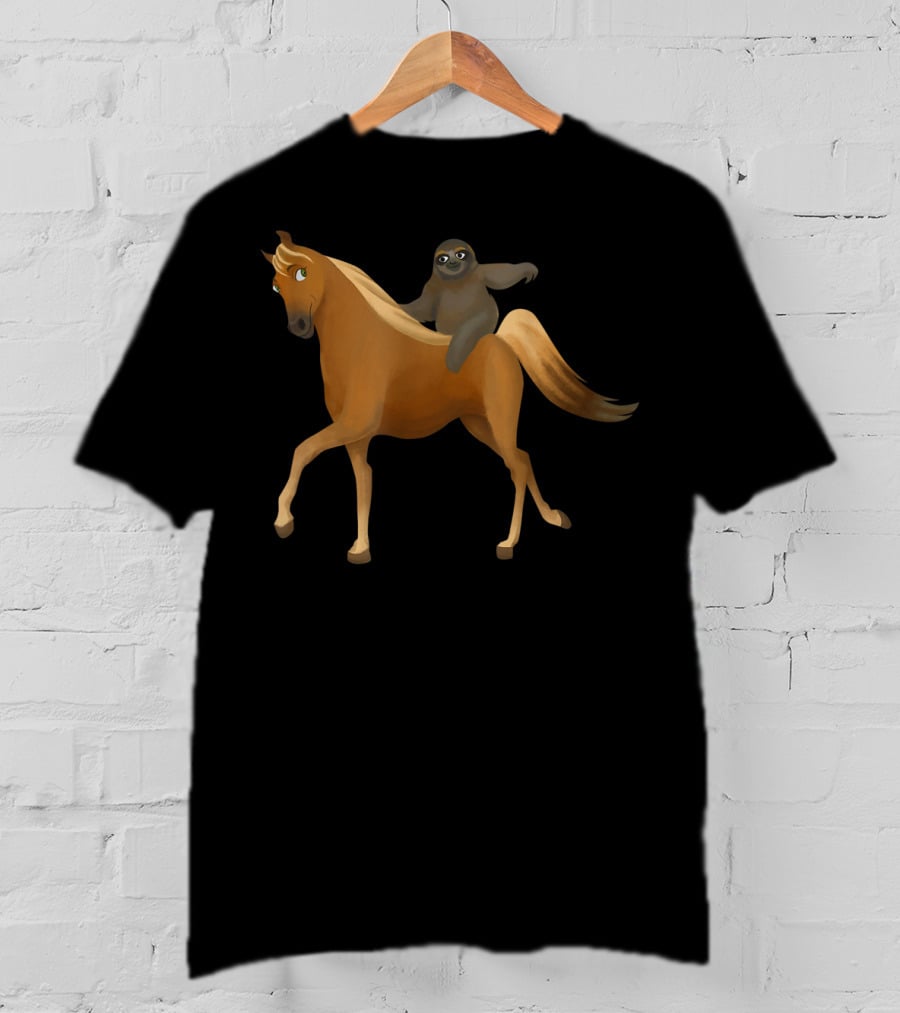 Funny Sloth Riding Horse Pony T-Shirt