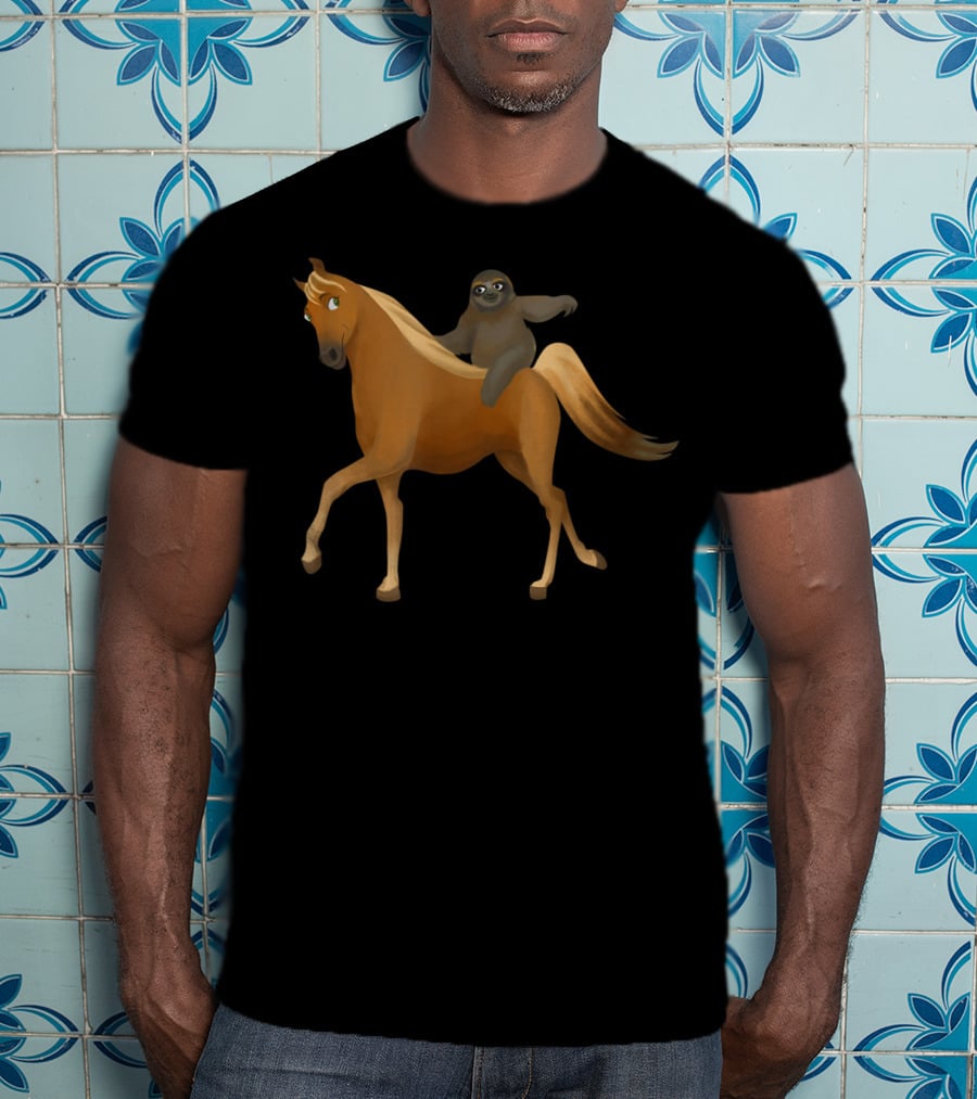 Funny Sloth Riding Horse Pony T-Shirt