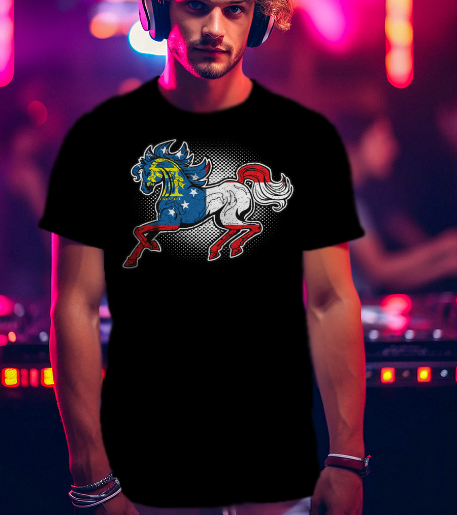 Georgia State Flag Horse T-Shirt
