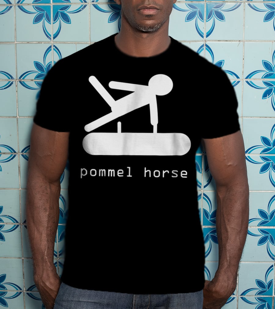 Gipsys Men Gymnastics Pommel Horse Event Stick Figure T-Shirt